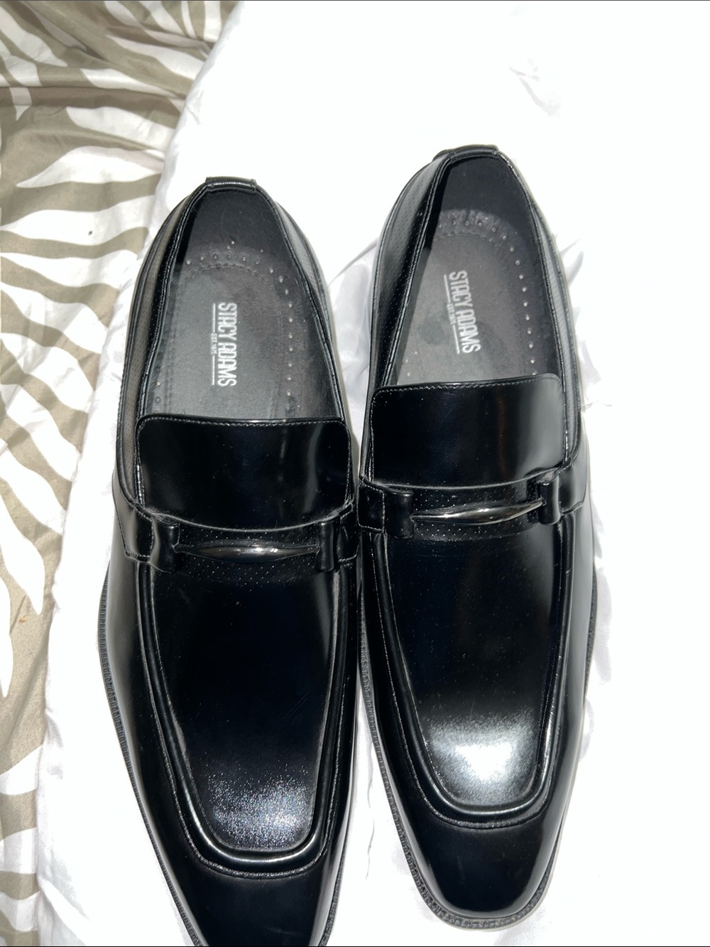 Stacy Adams Black Leather Penny Loafers